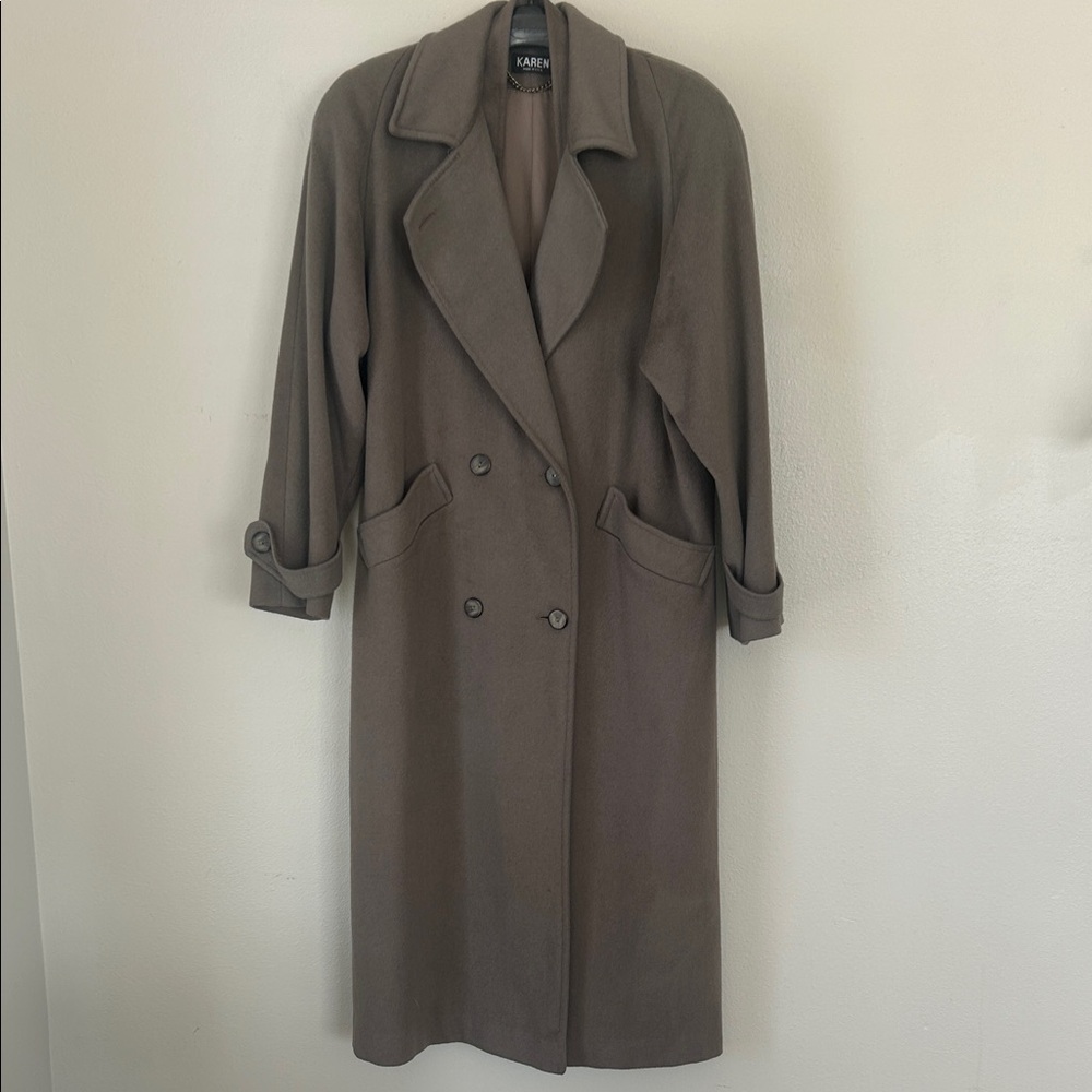 Karen Millen Women's Double-Breasted Trench Coat W Belt 100% Wool Size XL